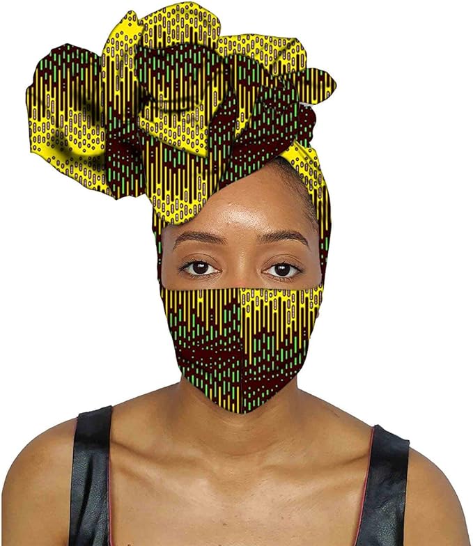 Ankara Bandana Head Wrap Mask Handmade Print Wax Cotton