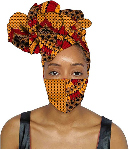 Ankara Bandana Head Wrap Mask Handmade Print Wax Cotton