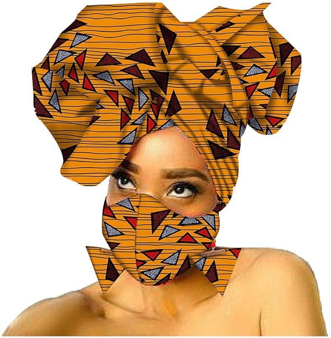 African Ankara Print Cotton Traditional Head tie Turban Mask