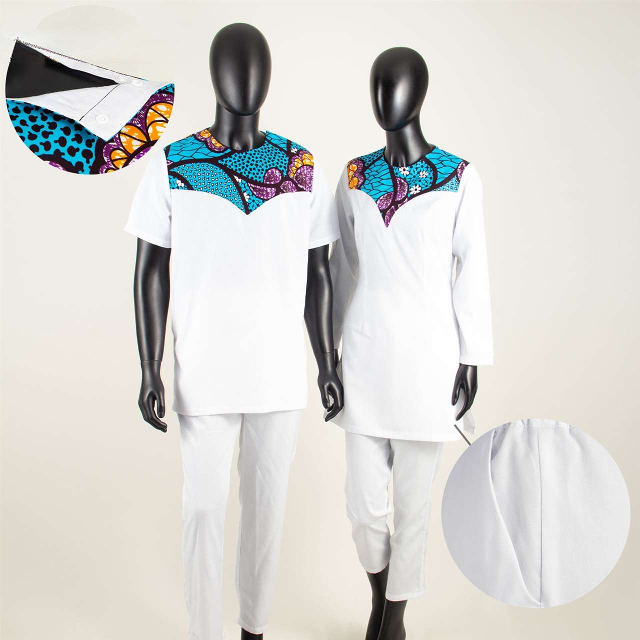 Women Ankara Print Top and Pants Sets Match Men Sets CC089-2