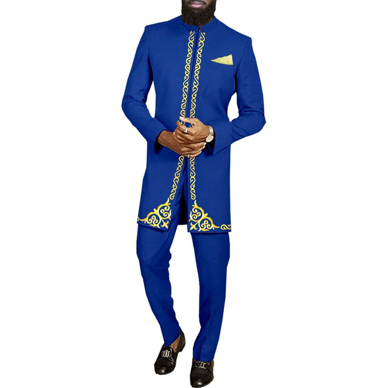 African Clothes Blazer and Pants Formal Outfits for Men MS035-1