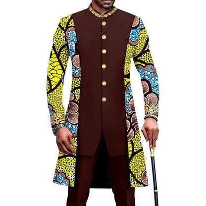 African Clothes Slim Fit Blazer and Trousers Print sets