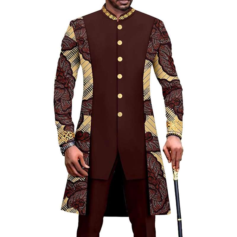 African Clothes Slim Fit Blazer and Trousers Print sets