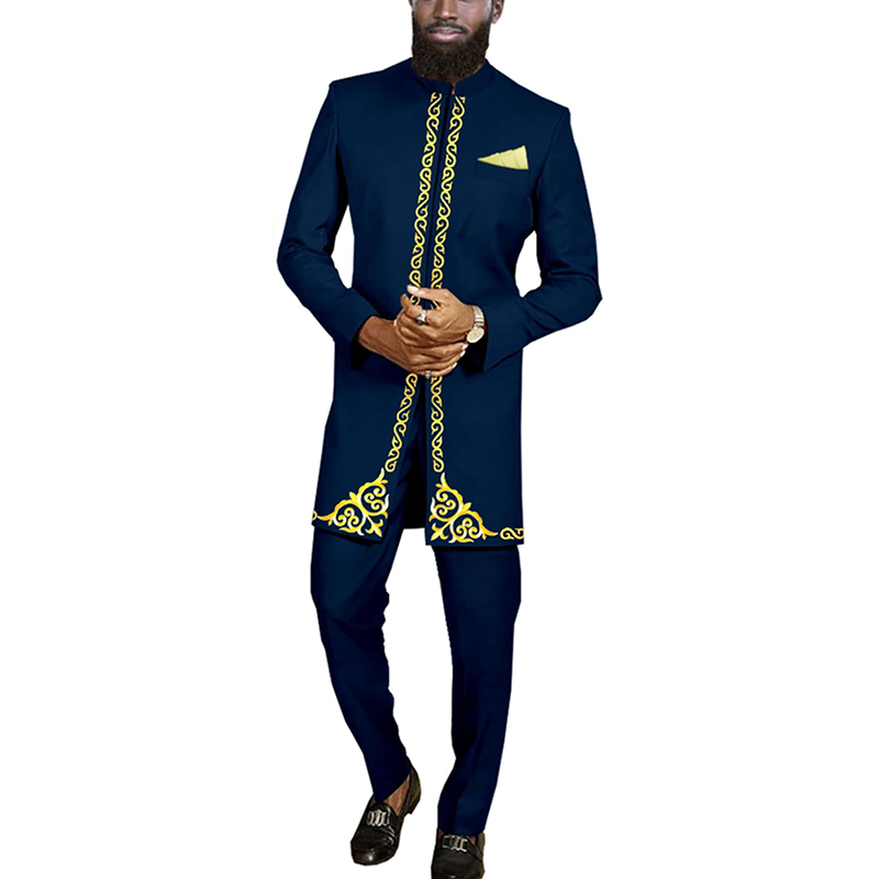 African Clothes Blazer and Pants Formal Outfits for Men MS035-1