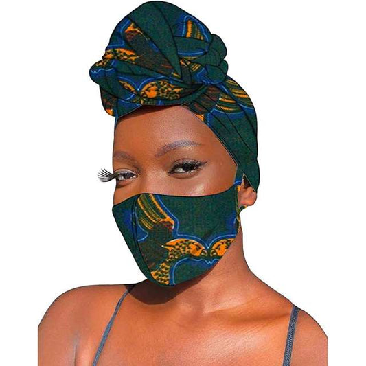 Ankara Print Cotton Headband Bandana Head scarf Mask Match HD111