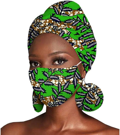 Headscarf Print Ankara Bandana Match Earrings