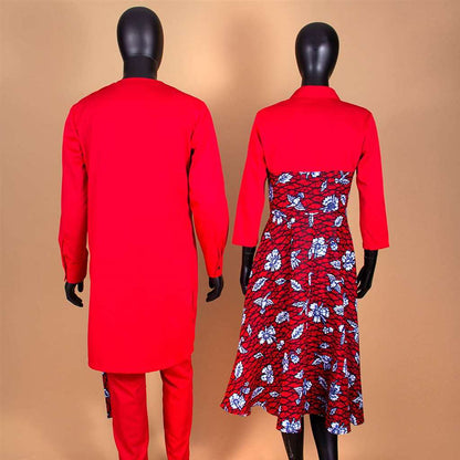 Couples African Clothes Women Dresses with Men suits CC006-1