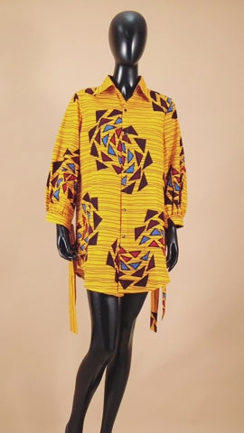 Women African Ankara Print Blouses Shirts Floral Formal Clothing