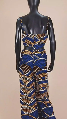 African Clothes Women Sleeveless Crop Top and Ankara Pant