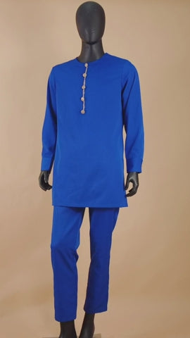 African Clothes Shirts and Trouser Set Long Sleeve Attire