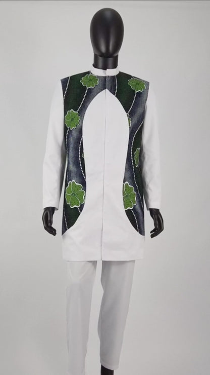 Men's African Clothes Jacket Outfit Attire Print Blazer and Pants