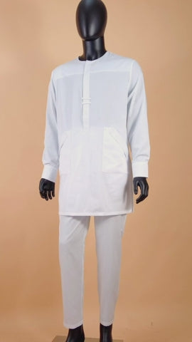 Men African Suits Traditional Full Sleeve Long Shirts and Pants Set