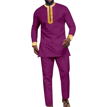 Men African Suits Tracksuit Shirts and Pant Set Ankara Outfits