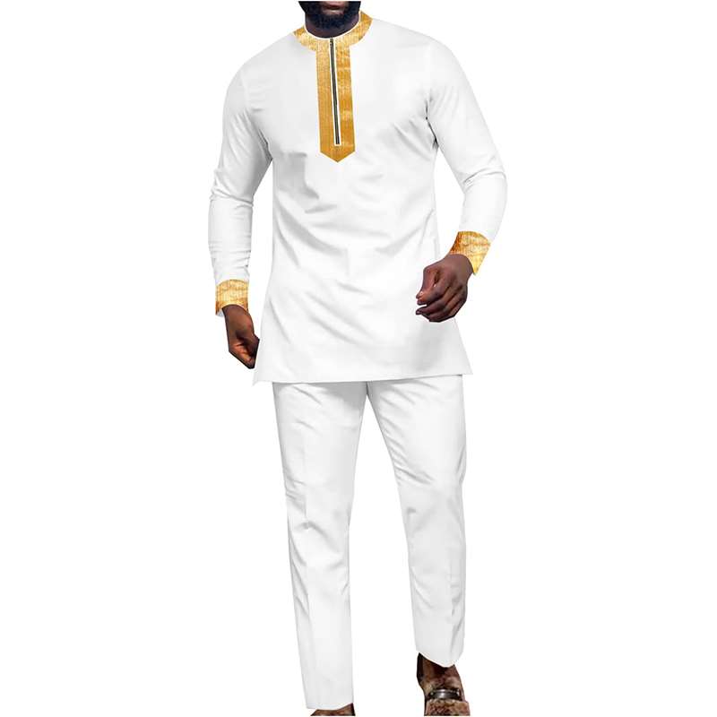 Men African Suits Tracksuit Shirts and Pant Set Ankara Outfits