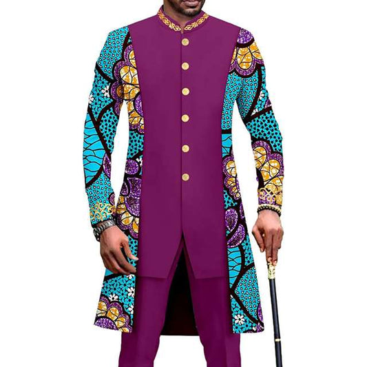 African Clothes Slim Fit Blazer and Trousers Print sets