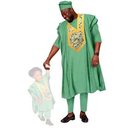 Father and Son Outfits Appliques Top and Pants Sets