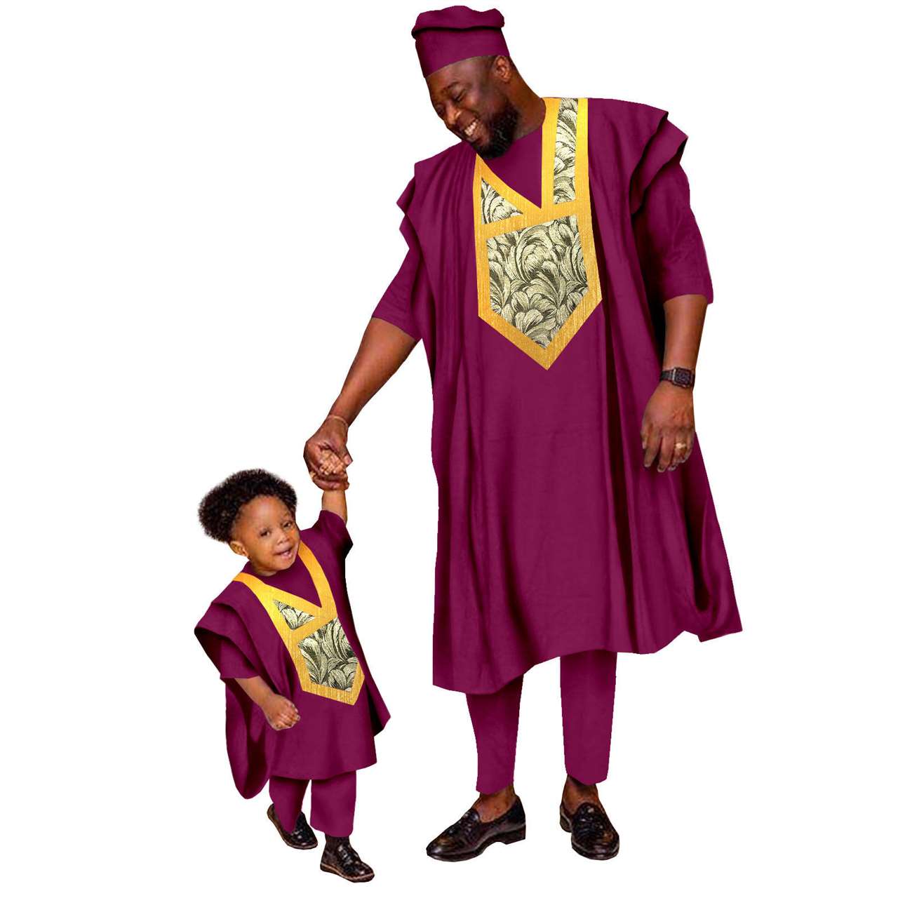 Father and Son Outfits Appliques Top and Pants Sets