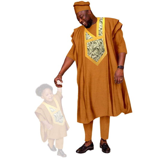 Father and Son Outfits Appliques Top and Pants Sets FM033-1