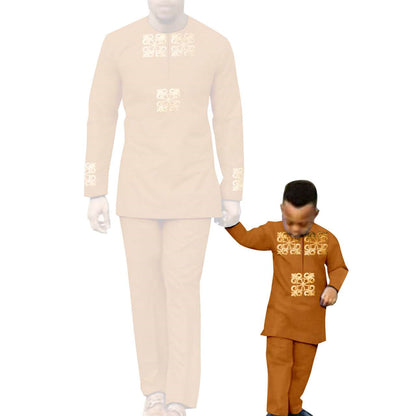 African clothes Men and Boys Suit Top and Pants Robe Outfits FM026-1