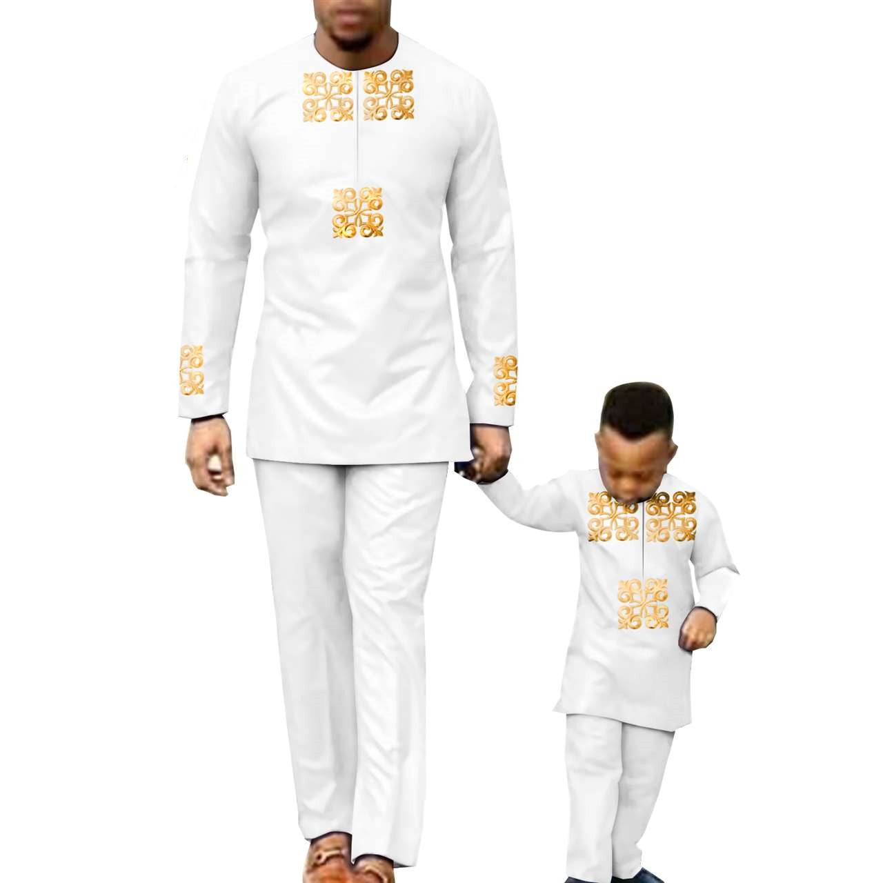 African clothes Men and Boys Suit Top and Pants Robe Sets Outfits