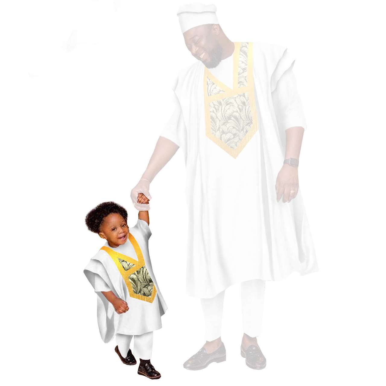 Father and Son Outfits Appliques Top and Pants Sets