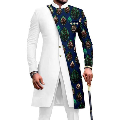 Men Slim Fit Single Breasted Printed Blazer and Pants