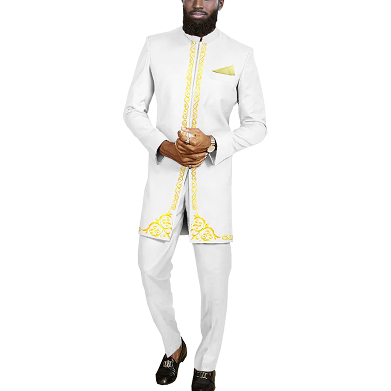 African Clothes Blazer and Pants 2 Pieces Set For Man MS035