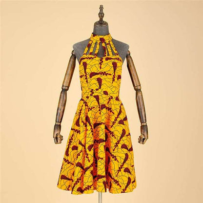 Couples Ankara Print Hollow Dresses Match Men Pants CC042