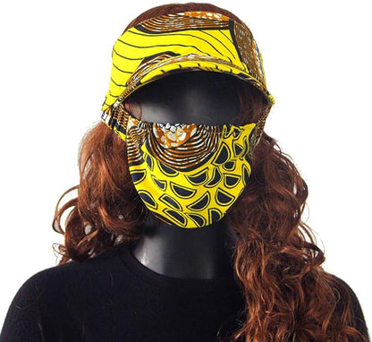 African Accessories Hat Brand Print Ankara Match Print Mask